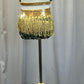 Custom Metallic Gold with Black Lace and Teal Sequins Two-Piece Set-Rhinestones