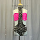 Custom Neon Pink and Cheetah Print Two-Piece Set - Rhinestones