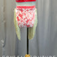 Custom Coral and White Two Piece Set with Fringe - Rhinestones