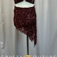 Maroon Lace Crop Top and Skirt Two-Piece Set