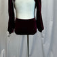 Maroon Velvet Mock Neck Puff Sleeve Leotard