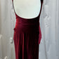 Maroon Velvet Mock Neck Sleeveless Long Dress