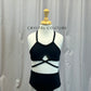 Custom Black Strappy Bra Top and Brief Set