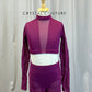 Light Plum Long Sleeve Mesh Set With Pants