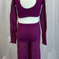 Light Plum Long Sleeve Mesh Set With Pants