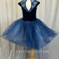 Navy Velvet Tutu Dress -Rhinestones