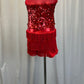 Red Sequin and Fringe Biketard