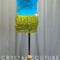 Teal/Blue and Gold Leotard - Appliques - Rhinestones