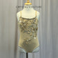 Nude and Gold Leotard - Appliques - Rhinestones