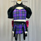 Black and Purple Plaid Set - Rhinestones