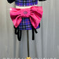 Black and Purple Plaid Set - Rhinestones