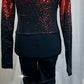 Red and Black *Queen of Hearts* Long Sleeve Unitard - Rhinestones