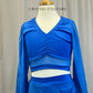 Blue Mesh Long Sleeve and Mesh Skirt Two-Piece Set