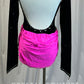 Black Velvet Long Sleeve Leotard with a Hot Pink Half Skirt - Rhinestones