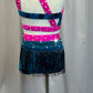 Custom Dark Teal and Hot Pink Velvet Set - Rhinestones