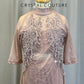 Custom Dusty Rose Mesh Dress with Matching Top and Briefs - Appliques Rhinestones