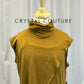 Tan/Sepia asymmetrical Tunic and Bike Short Three-Piece Set