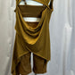 Tan/Sepia asymmetrical Tunic and Bike Short Three-Piece Set