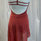 Rusty Pink/ Deep Salmon Leotard and Mesh Skirt Set