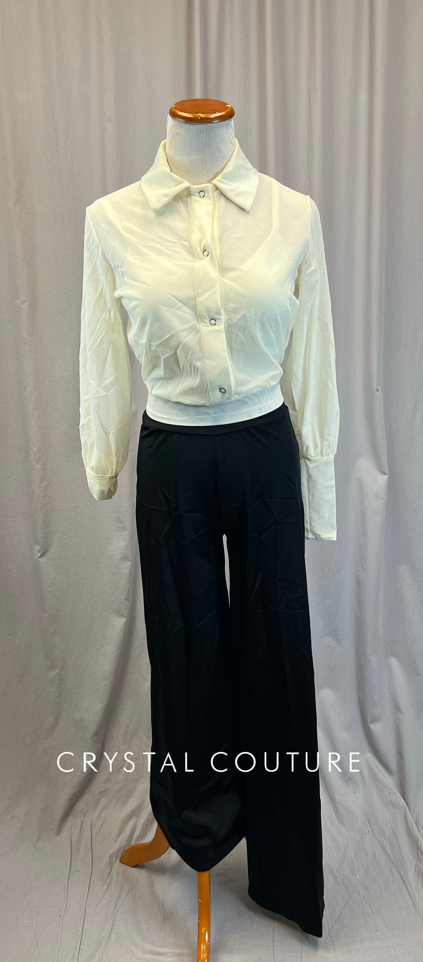 Black and Ivory Dress Shirt Unitard