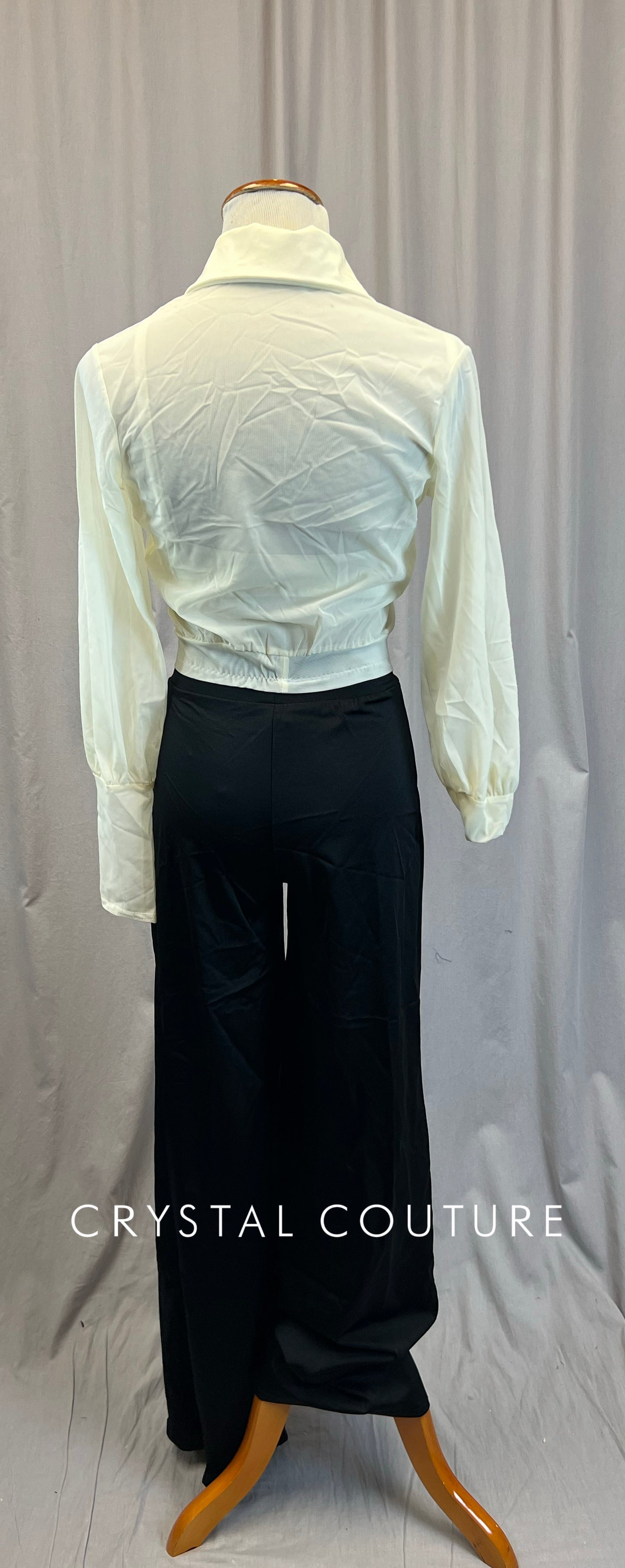 Black and Ivory Dress Shirt Unitard