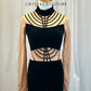Black Velvet and Nude Mesh Biketard