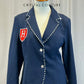 Navy School Uniform Inspired Blazer and Skirt Set - Rhinestones