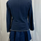 Navy School Uniform Inspired Blazer and Skirt Set - Rhinestones