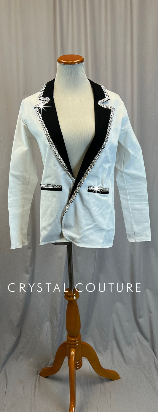 Black and White Suit Jacket - Rhinestones