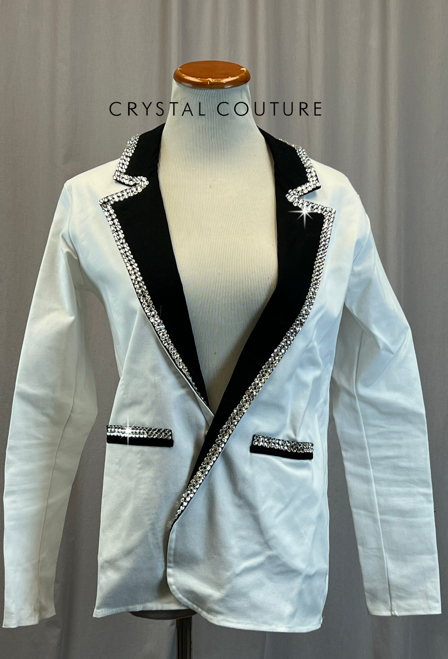 Black and White Suit Jacket - Rhinestones