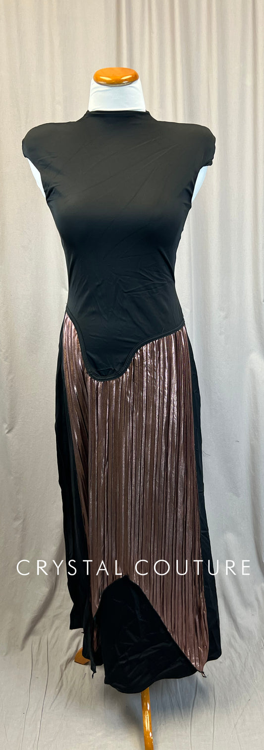 Black and Copper Full Length Dress