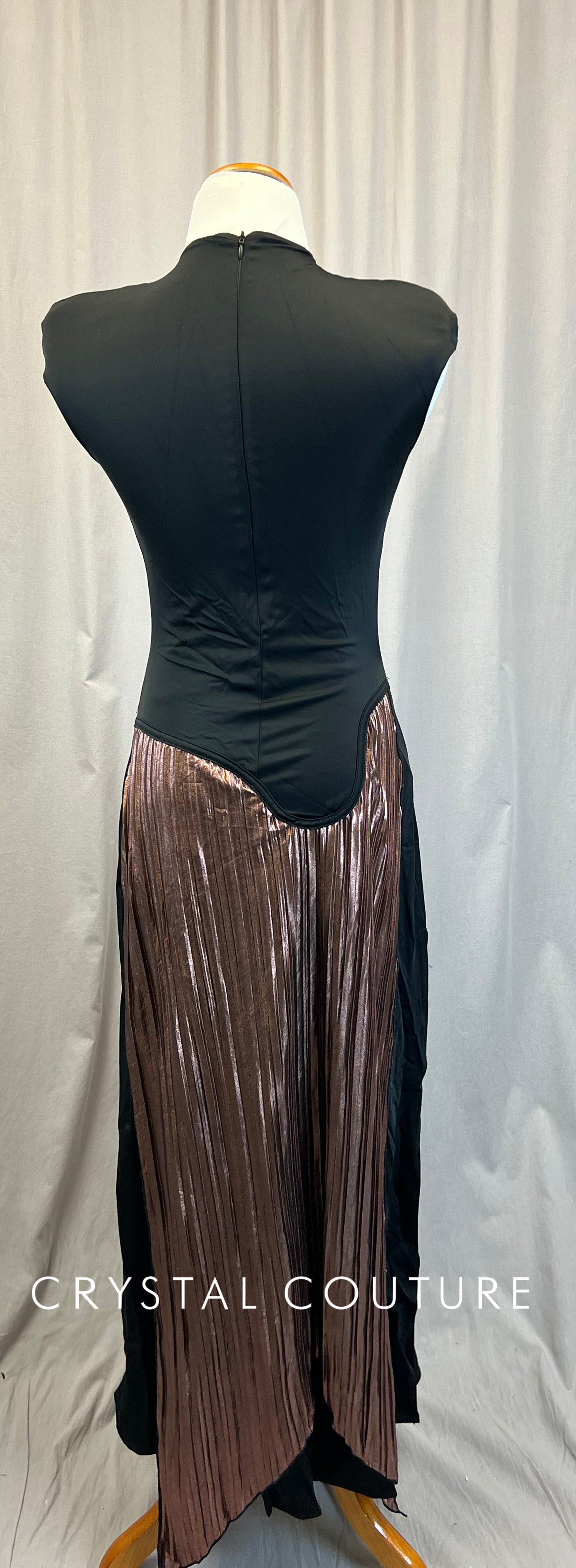 Black and Copper Full Length Dress