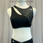 *Brand New* Black Holographic Bra Top and Brief Set - Rhinestones