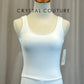 *Brand New* White Scoop Neck Biketard