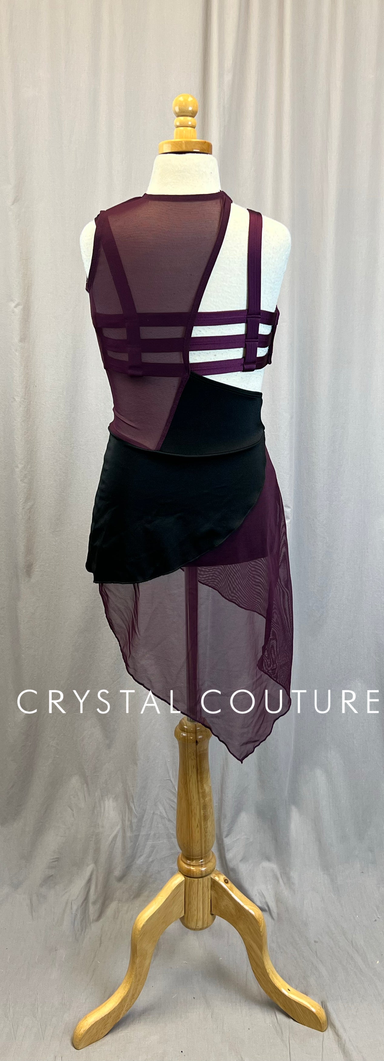 *Brand New* Purple and Black Asymmetrical Dress with Bra Top