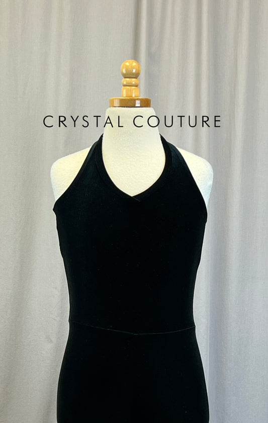 *Brand New* Black Velvet Halter Neck Unitard