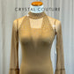 *Brand New* Tan Mesh Bell Sleeve Leotard - Rhinestones
