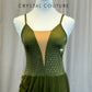 *Brand New* Olive Green Mesh Dress - Rhinestones