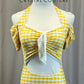 *Brand New* Yellow and White Checkered Halter Leotard