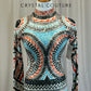 *Brand New* Orange, Blue, White and Black Sequin Long Sleeve Leotard