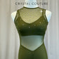 *Brand New* Green Mesh Unitard with Built-in Shorts - Rhinestones