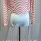 *Brand New* Pink and White Mesh Long Sleeve Top