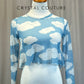 *Brand New* Light Blue and White Mesh Long Sleeve Top