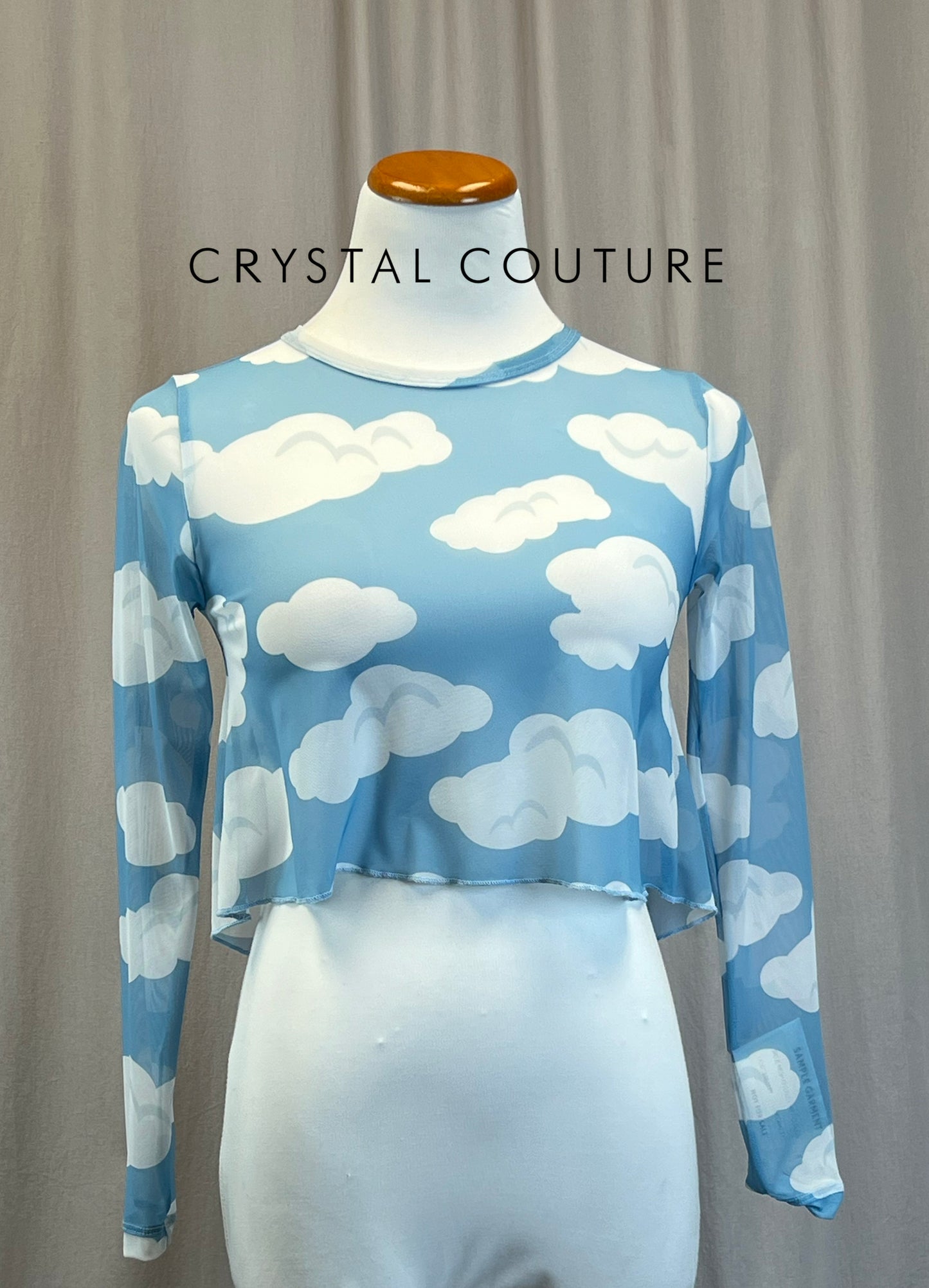 *Brand New* Light Blue and White Mesh Long Sleeve Top