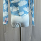 *Brand New* Light Blue and White Mesh Long Sleeve Top