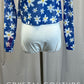 *Brand New* Blue and White Daisy Mesh Long Sleeve Top