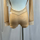 *Brand New* Tan Mesh and Lycra Long Sleeve Biketard - Rhinestones