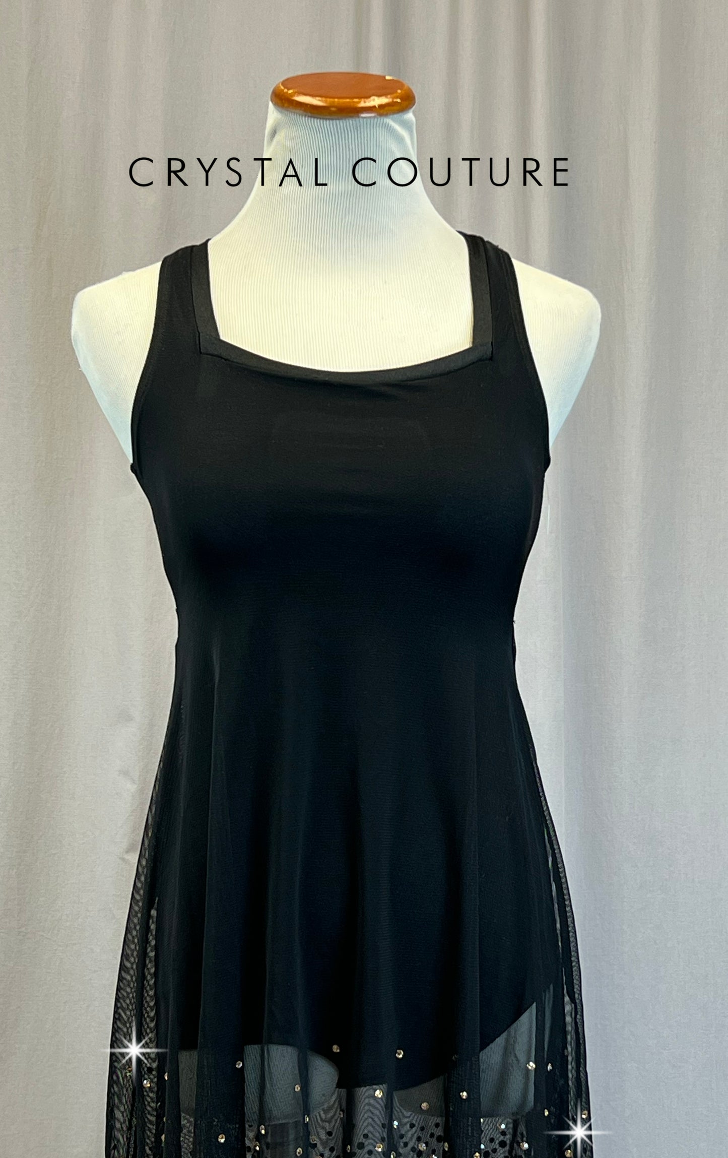 *Brand New* Black Mesh Dress -Rhinestones