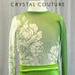 *Brand New* Light Green and Ivory/Cream Mesh Floral Long Sleeve Leotard