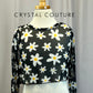 *Brand New* Black and White Daisy Mesh Long Sleeve Top